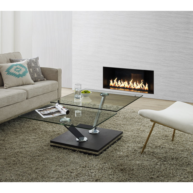 Parkhurst Glass Top Coffee Table, Espresso