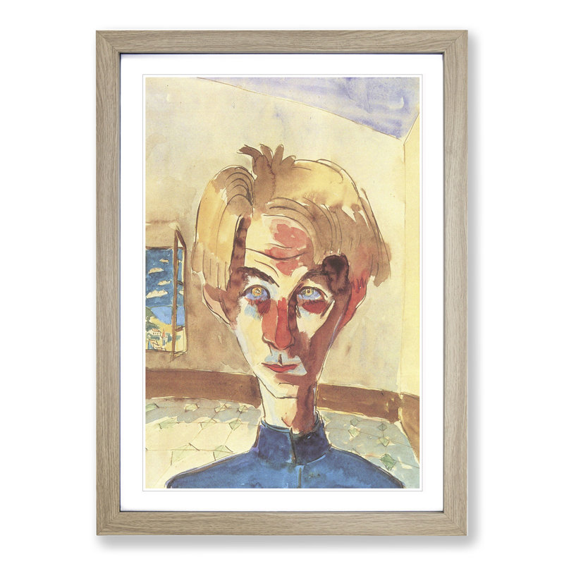 Self-Portrait Vol.1 by Walter Gramatte - Picture Frame Painting, 48cm H x 36cm W x 2cm D, Oak Framed