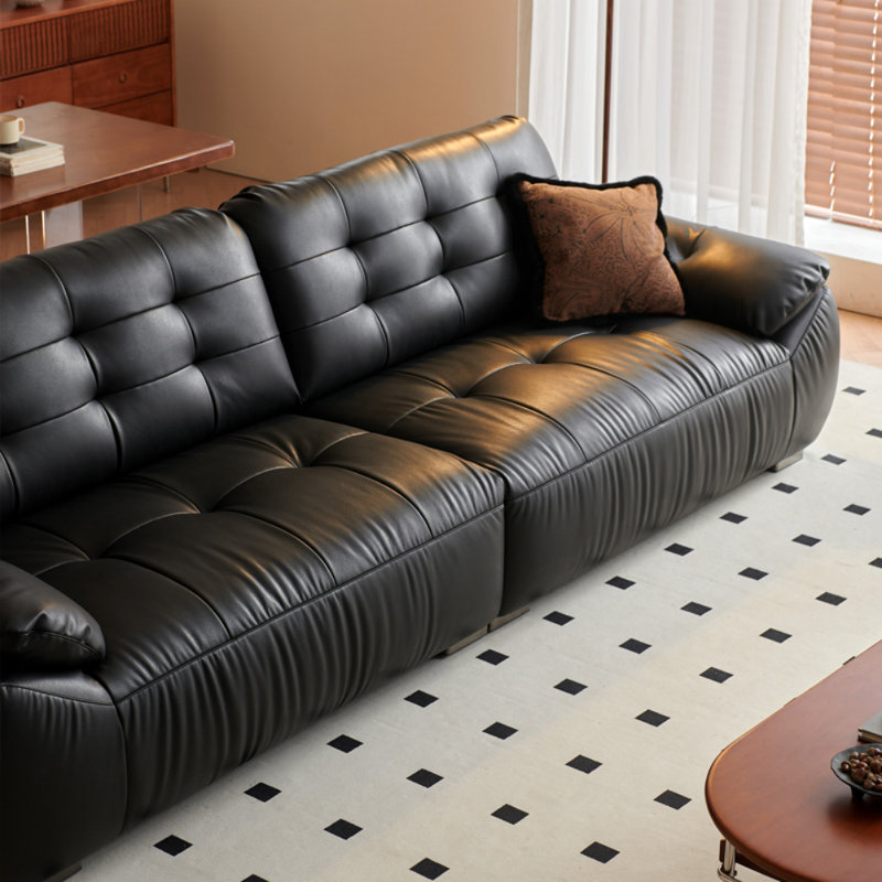 Italian Retro Black Sofa