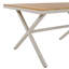 Table de salle à manger d'extérieur avec plateau en bois massif et structure en acier