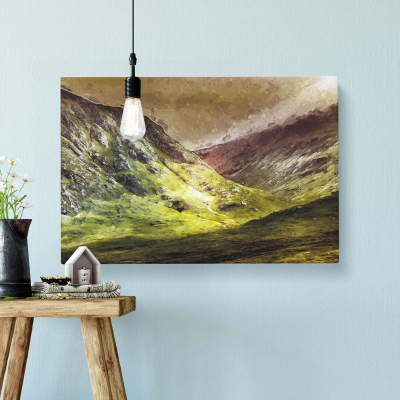 Mountains Of Glencoe In Scotland In Abstract - Wrapped Canvas, 40cm H x 60cm W x 3cm D