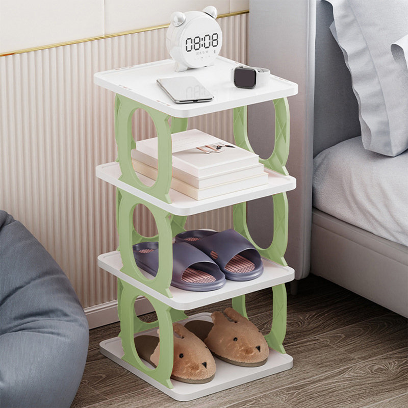 Range-chaussures pour garde-robe Boîte de rangement pour chaussures en plastique pour vestibule, Green