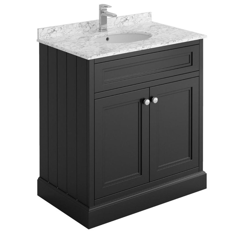 800mm Single Bathroom Vanity with Undermount Ceramic Basin, Black