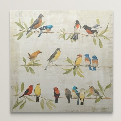 «Adoration of the Magpie Music», reproduction d'art graphique, H 35 po x l 35 po x P 1,5 po, Toile