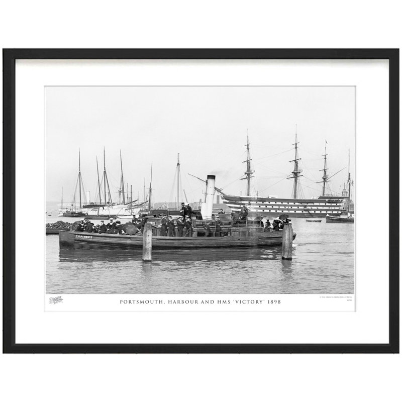 Portsmouth, Harbour And HMS 'Victory' 1898 by Francis Frith - Single Picture Frame Print, 40cm H x 50cm W x 2.3cm D