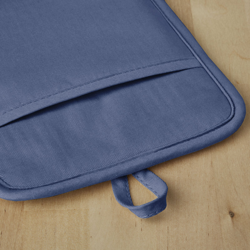 KitchenAid Ribbed Soft Silicone Potholder, Blue Willow