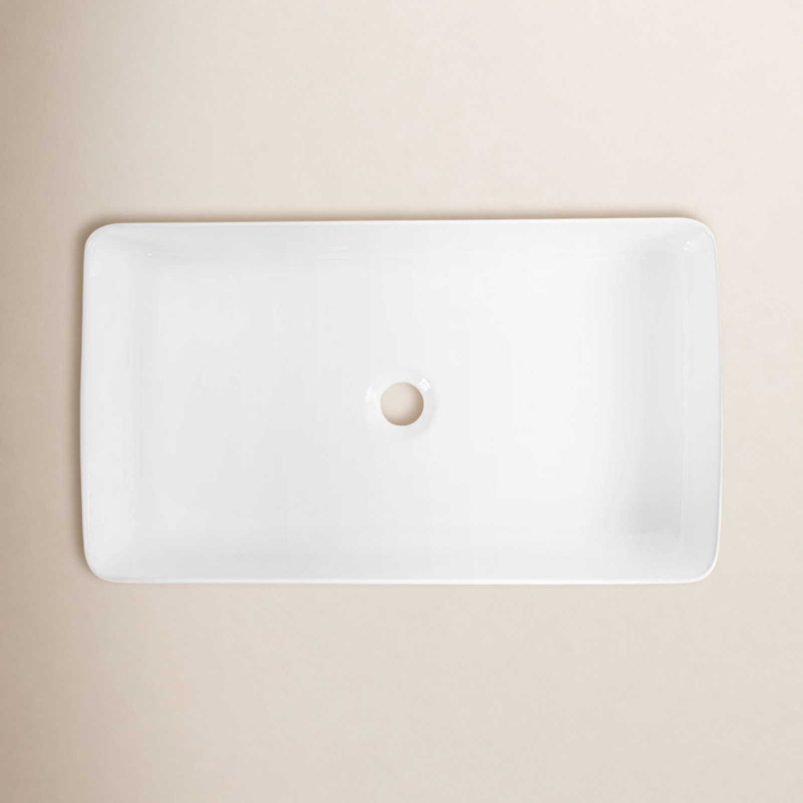 Rectangular Ceramic Vessel Bathroom Sink