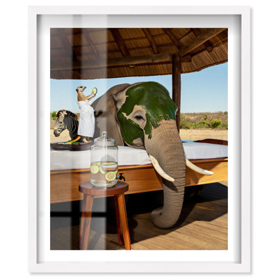Savannah Skin Care Shadowbox Print Animal Glam Art by Notoriart, White Frame, 46"H x 37"W