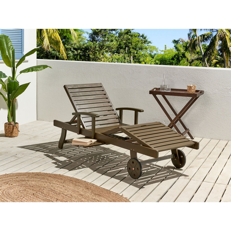 Kenneth 196cm Long Reclining Acacia Single Chaise
