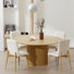 Solid Wood Round Dining Table Kitchen Table With Upholstered Dining Chairs