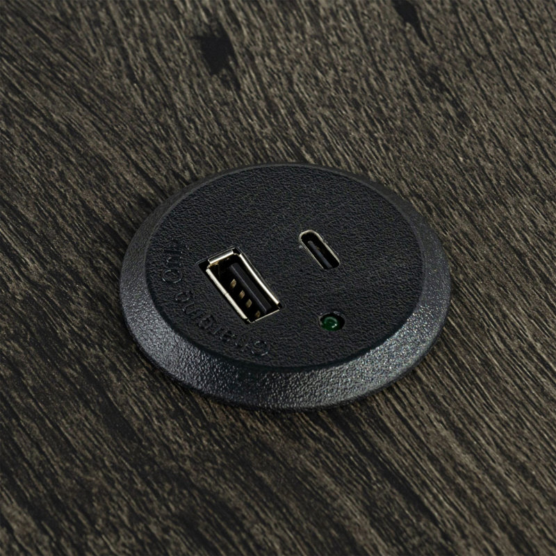 Ensemble de 4 pièces pour salle à manger avec table de salle à manger unique et tabourets USB 3X capitonnés beige