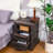18'' W Rustic Espresso Farmhouse Side Table with Charging Station-565678381