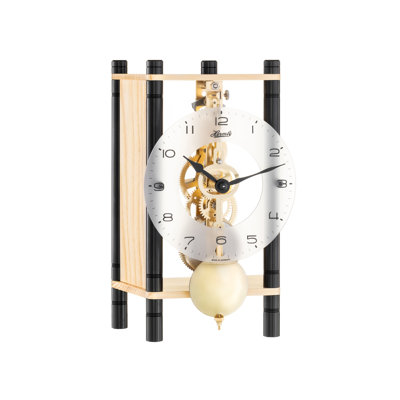 Beech Manufactured Wood Mechanical Tabletop Clock