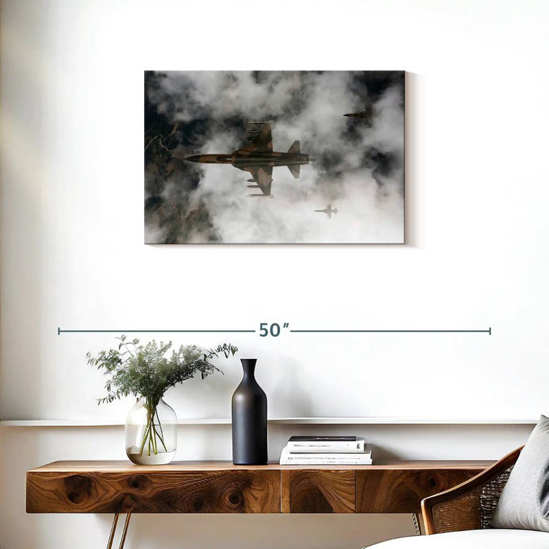 Mait Cloudy Fighter Jets, 20" H x 30" W