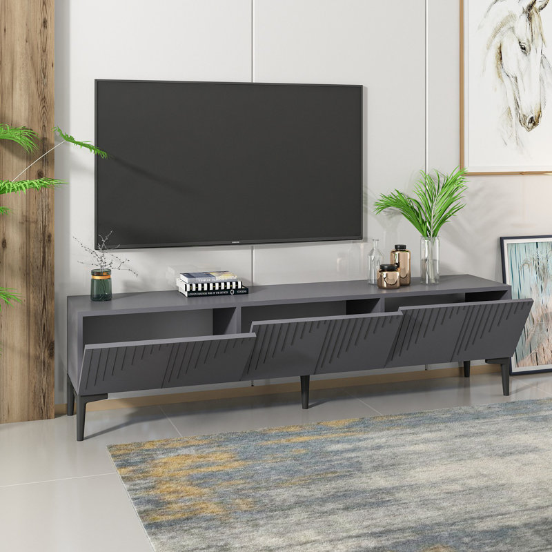 Olivia Unfinished TV Stand for TVs up to 75", Grey