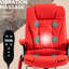 Fauteuil de bureau Vibration Massage en rouge avec siège réglable - réduit la fatigue musculaire, inclinaison de 120 degrés, offre un bureau en cuir PU facile à utiliser et une fonction d'inclinaison chauffante