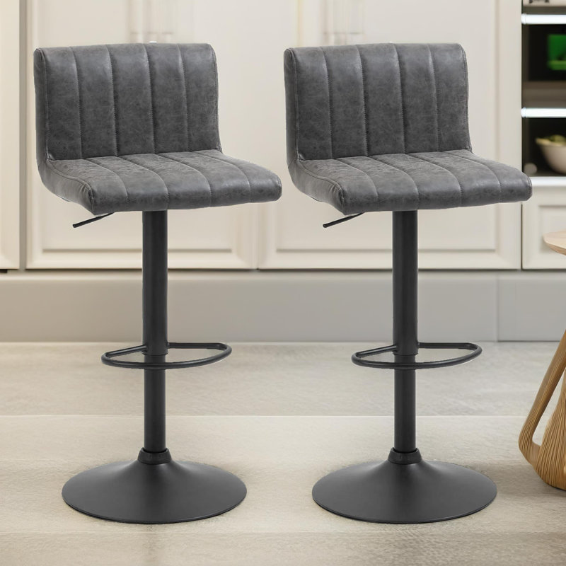Baldinelli Swivel Upholstered Adjustable Height Counter Stool