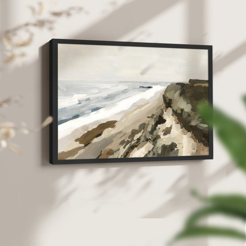 Bluff Bay I -Framed Print - Restickable, H 22 po x l 28 po, Noir, noir, noir, noir