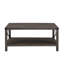 Table basse Farmhouse, design industriel, tablette inférieure, gris sable