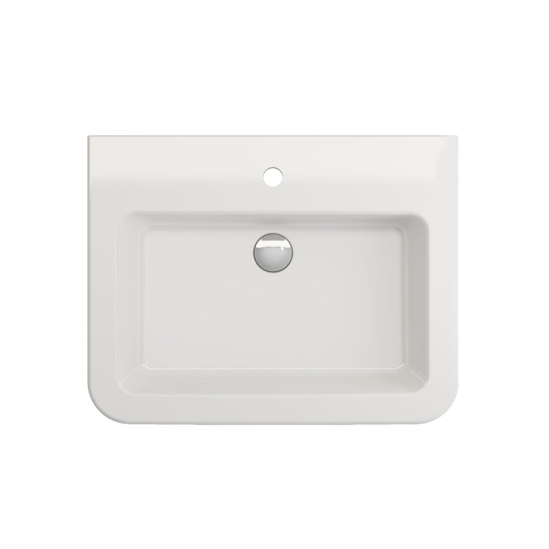 Parma 25.59'' L Bathroom Sink, White, Single-Hole