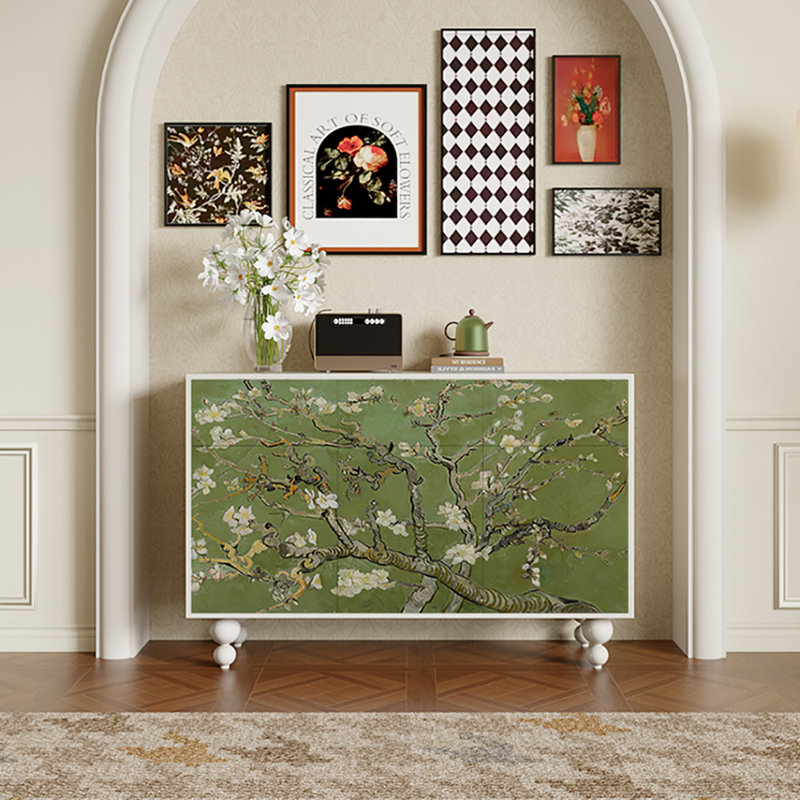 Armoire de rangement multifonctionnelle, Blanc/vert