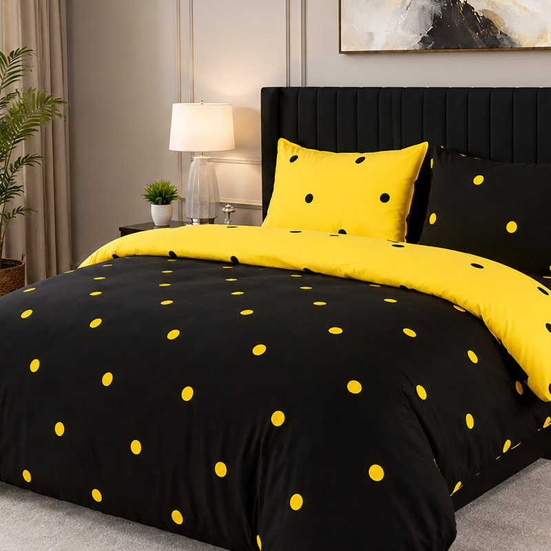 Microfiber Polka Dots Duvet Cover Set, DOUBLE