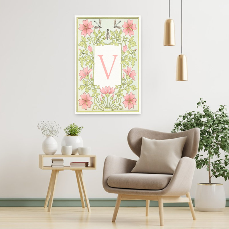 Elegant V Botanical Bloom Delicate Elegant Vintage Nature Flower Wall Art Print 1 Piece Wrapped Canvas Wall Art