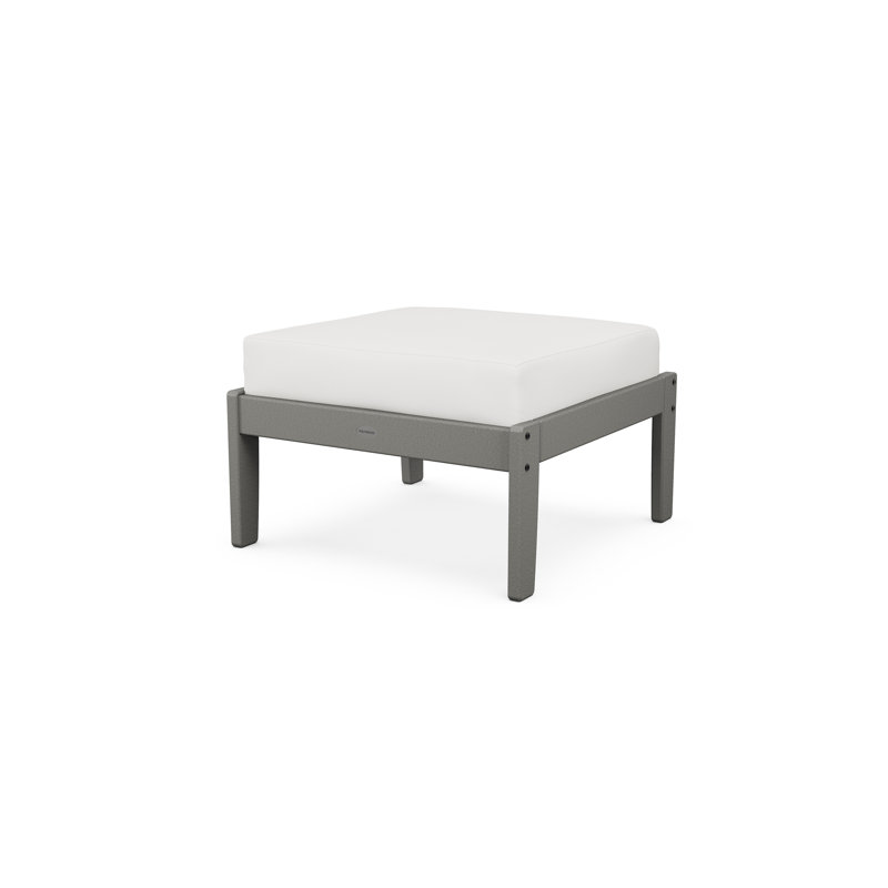 Repose-pieds Braxton, Structure gris ardoise / coussin en lin naturel