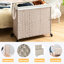 Panier à linge gris 160l avec couvercle et roulettes - Panier pour vêtements de chambre