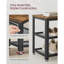 Étagère à chaussures à 3 niveaux, organisateur de chaussures de hall d'entrée autoportant avec tablettes en filet et siège confortable, brun rustique et noir
