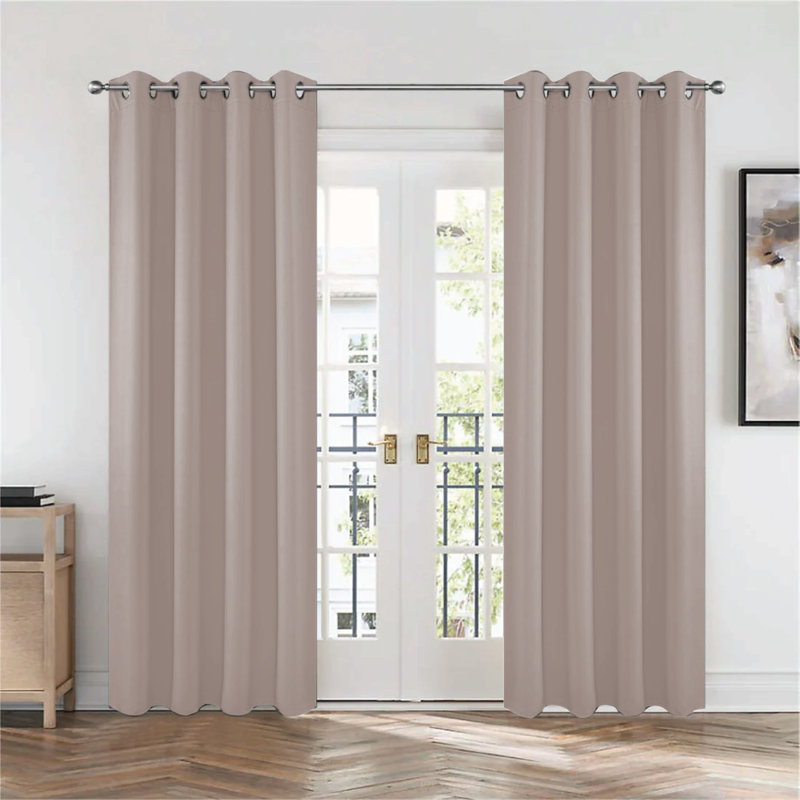 Frasco Blackout Curtain Pair, 116.84cm Width x 137.16cm Drop, Silver