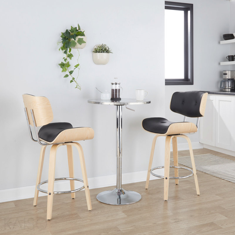 Contemporary Adjustable Round Bar Table In Silver