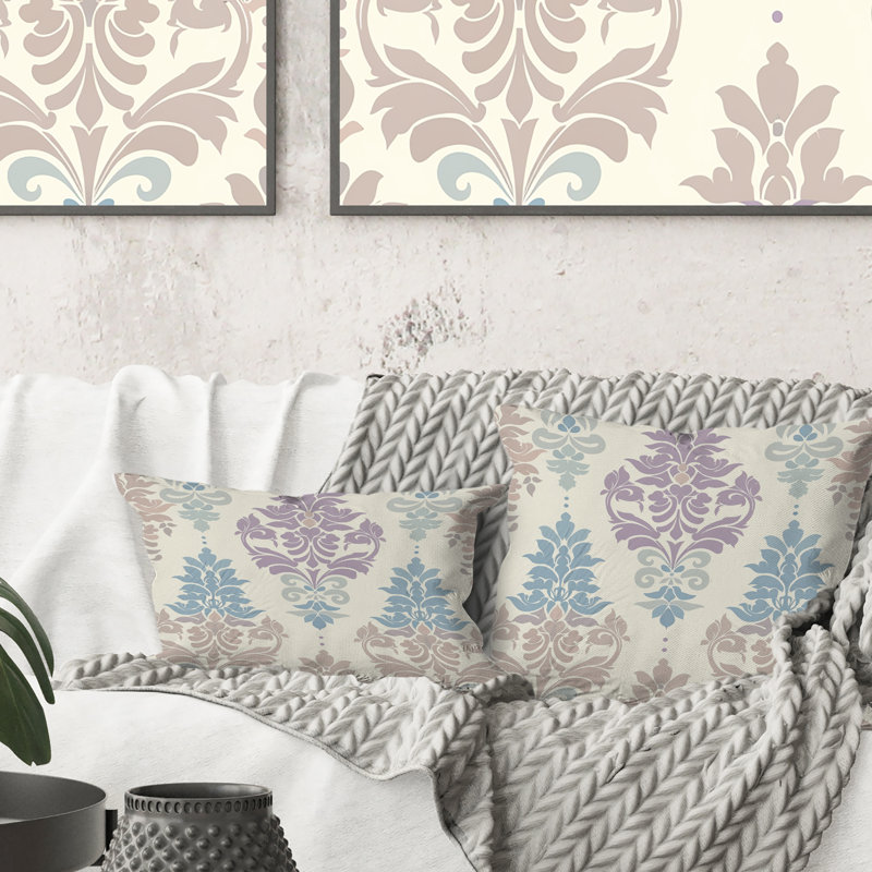Coussin Damask, H 16 po x l 16 po, Carrée