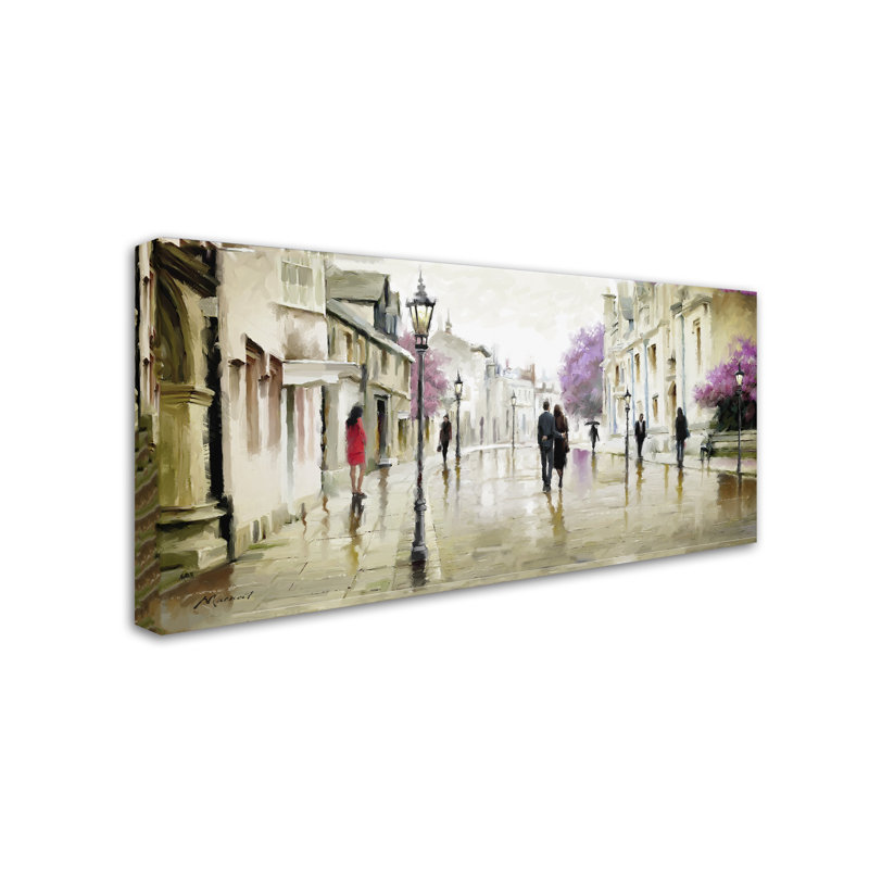 'Street Walk 2' Print on Canvas, 10" H x 24" W x 2" D