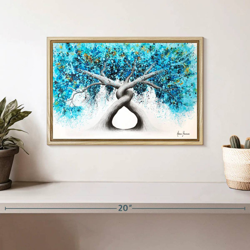 Torsion des arbres récifaux, Cadre flottant en bois naturel, 13 po x 9 po