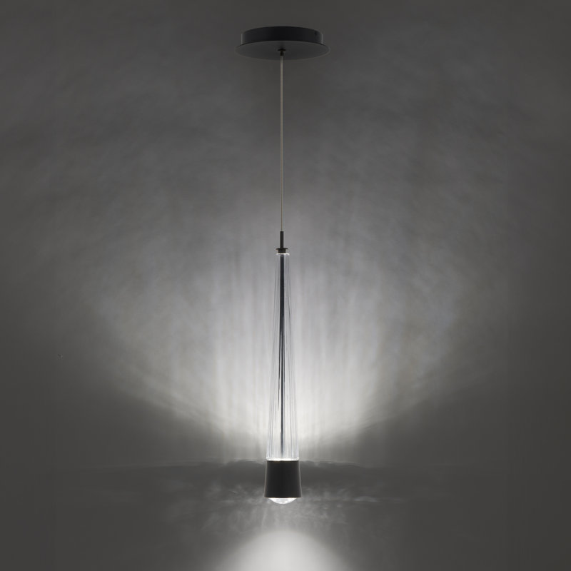 Luminaire suspendu 1 lumière DEL Quill, 3000 K, Noir