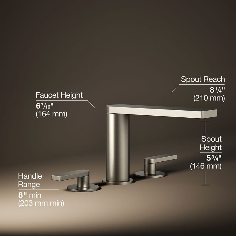 Composed® Double Handle Deck Mounted Roman Tub Faucet Trim with Diverter, Vibrant Brushed Nickel