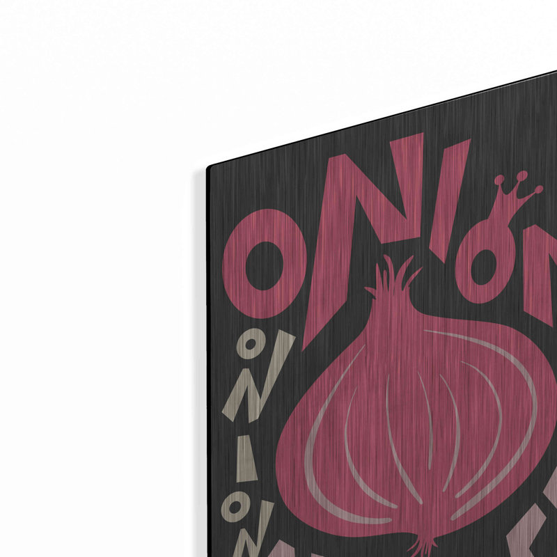 «Kitchen Onion» par Ayse, art mural en métal, H 16 po x l 12 po