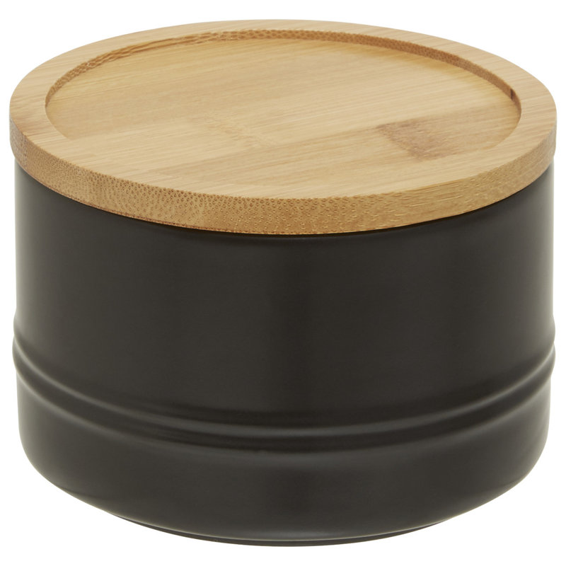 Fenwick Ceramic / Porcelain Jar, Black, 7cm H x 11cm W x 11cm D