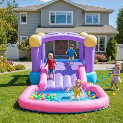 Inflatable Pink Bounce House For Kids