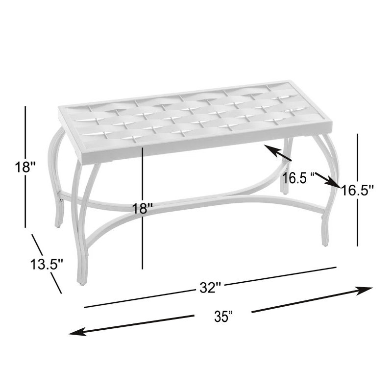 Banc en métal Parthenia, Gris anthracite