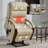 Power Beige Leatheraire Lift Recliner Chair Dual Motor Infinite Position Up To 350 LBS With Solid Wood Armrests, Heat Massage And Heavy Duty Motion Mechanism-1538002696