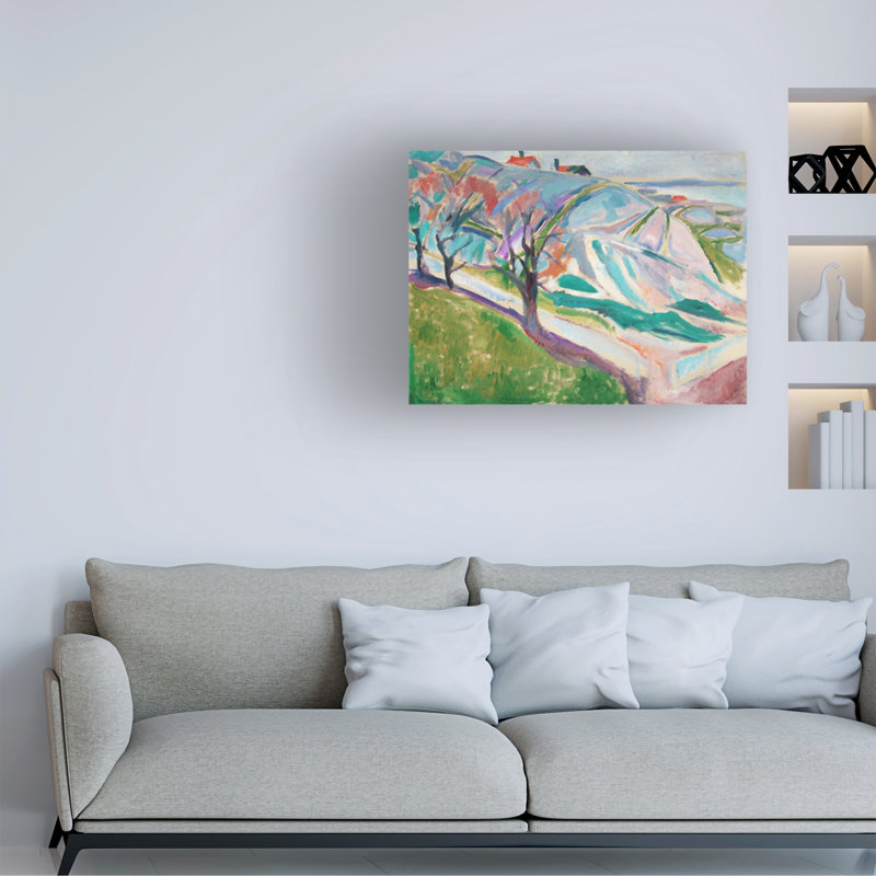 "Munch Colorful Landscape I" par Edvard Munch sur toile, H 35 po x l 47 po
