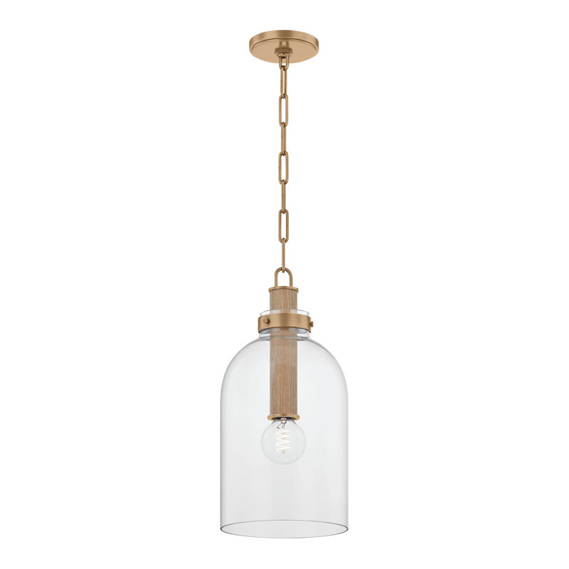 Troy Lighting Kori wide 1 Light Pendant in Patina Brass, 72" H x 9" W x 9" D, 15 W