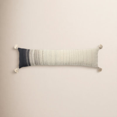 Curry Striped Cotton Lumbar Throw Pillow