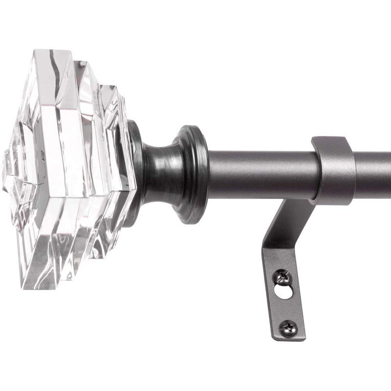 Tringle à rideaux simple réglable Afelix, 66" - 120", Noir