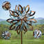 75"H Wind Spinner, Copper And Verdigris Leaves