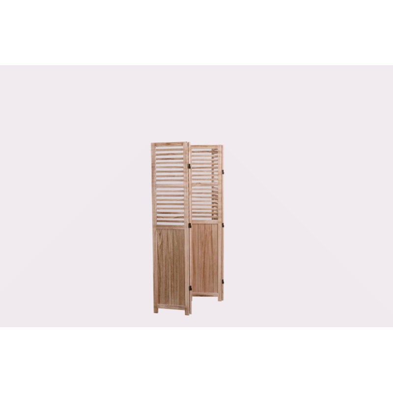 Paravent en bois massif naturel à 4 panneaux, parfait pour l'intimité et la décoration, facile à plier et à ranger