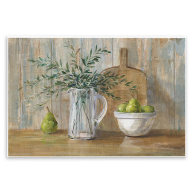Axe-504-Bois rustique, poires, nature morte sur panneau de fibres à densité moyenne par Danhui Nai, peinture