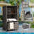 Outdoor Towel Rack For Pool Outdoor Pool Towel Storage Cabinet With Shelf & Drawer Pool Towel Hoder With Rolling Wheels Hot Tub Towel Rack W/Waterproof Cover Poolside Towel Valet Caddy For Spa Grey